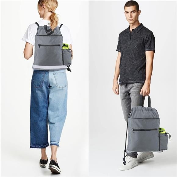 Drawstring Backpack Gym Backpack Sports Bag for Swim Women Men workout bag - Picture 3 of 6